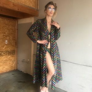 Vintage 70s Duster Multi Colored